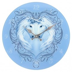 Szkany zegar naścienny Anne Stokes - Unicorn Heart Glass Wall Clock